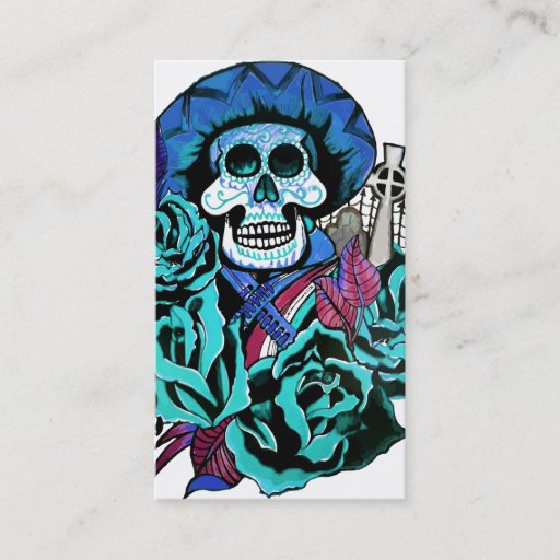 Customizable dia de los muertos business cards