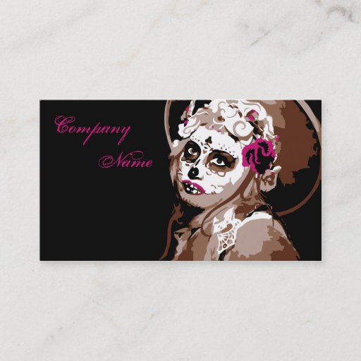 Customizable dia de los muertos business card templates