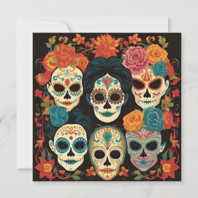 "Dia de los Muertos", Calavera Artistry Hub Invitation (Front)