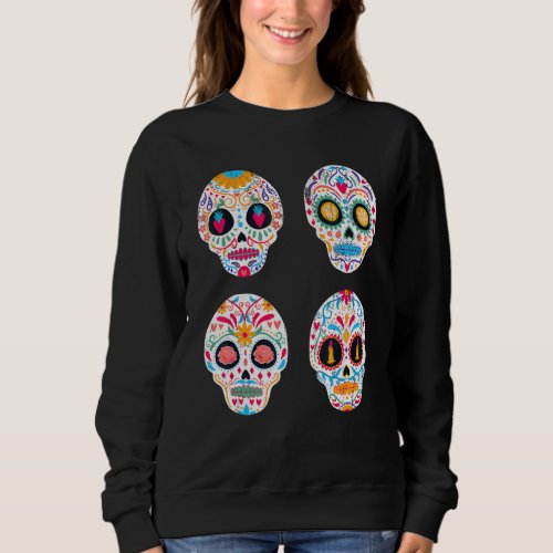 Dia De Los Muertos Camiseta Day Of The Dead Sugar  Sweatshirt