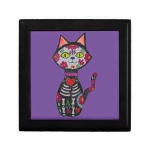 Dia de Los Muertos Cat  Gift Box