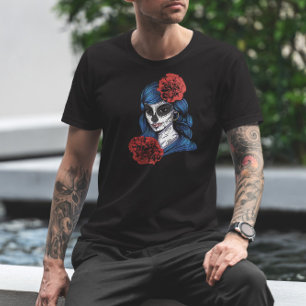 Dia De Los Muertos Catrina Kalaka   T-Shirt
