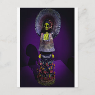 Día de los Muertos Catrina Skeleton Figure Art Postcard