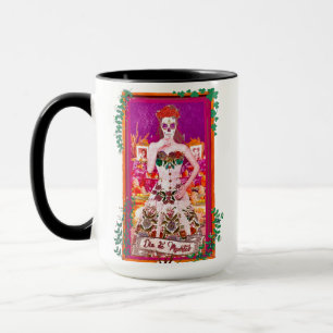 Dia de los Muertos Catrina with Purple & Green Mug