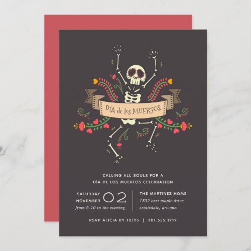 Da de los Muertos Celebration Invitation