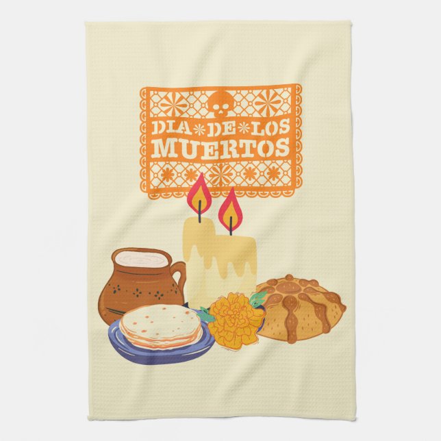 Dia De Los Muertos Celebration Kitchen Towel (Vertical)