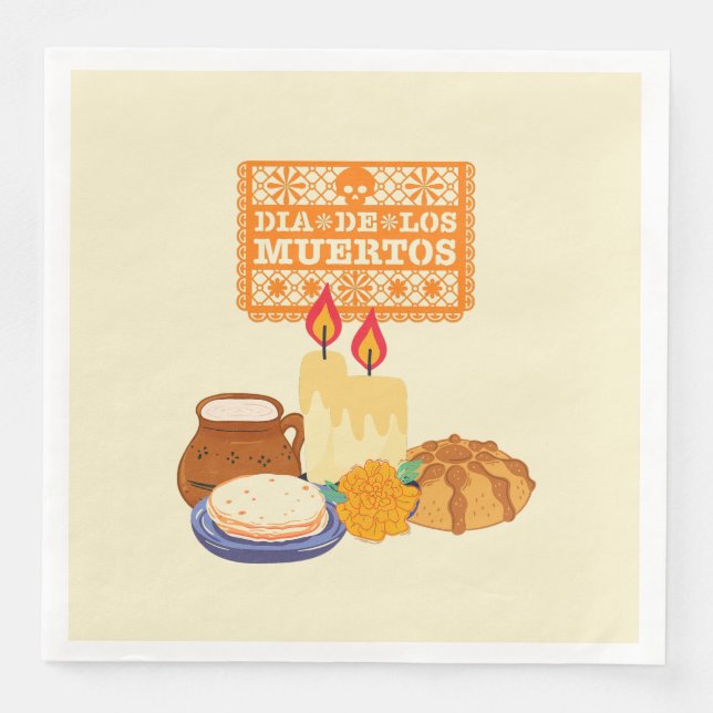 Dia De Los Muertos Celebration Paper Dinner Napkins (Front)