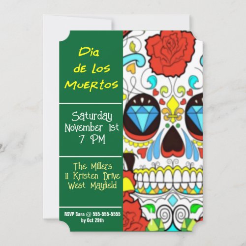 Dia de los Muertos Celebration Party Invitation