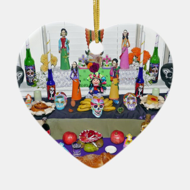 Dia de los Muertos Ceramic Ornament (Front)