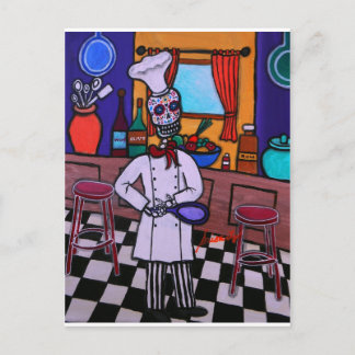 Dia de los Muertos Chef Postcard