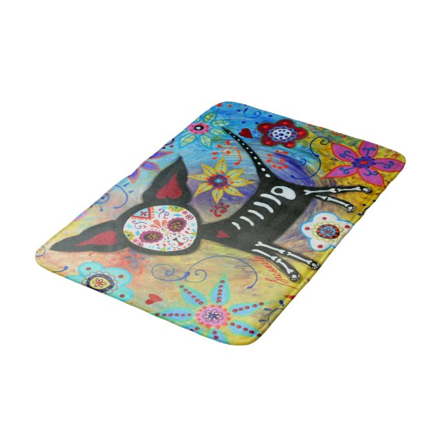 DIA DE LOS MUERTOS CHIHUAHUA By Prisarts Bathroom Mat (Angled)