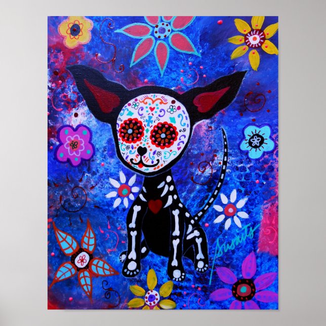 Dia de los Muertos Chihuahua Poster (Front)