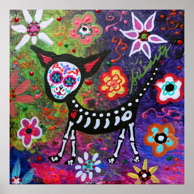 Dia de los Muertos Chihuahua Poster (Front)