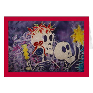 Dia de los Muertos Christmas Poinsettia Cards