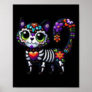 Dia De Los Muertos Cinco De Mayo Cat Sugar Skull M Poster