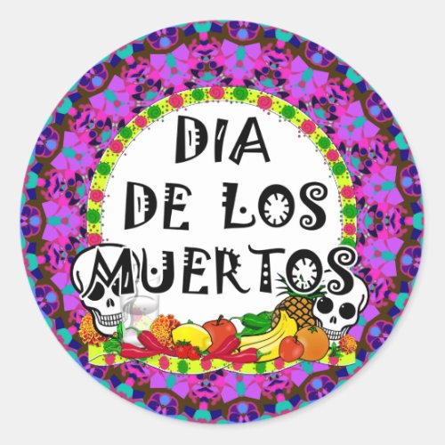 Dia De Los Muertos Classic Round Sticker