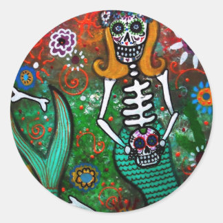 DIA DE LOS MUERTOS CLASSIC ROUND STICKER
