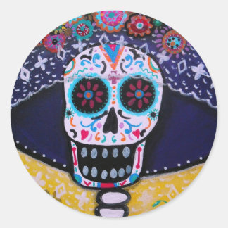 DIA DE LOS MUERTOS CLASSIC ROUND STICKER