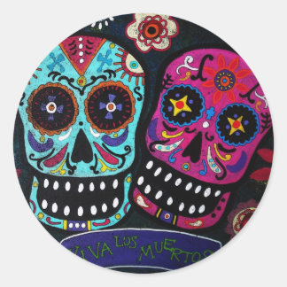 DIA DE LOS MUERTOS CLASSIC ROUND STICKER
