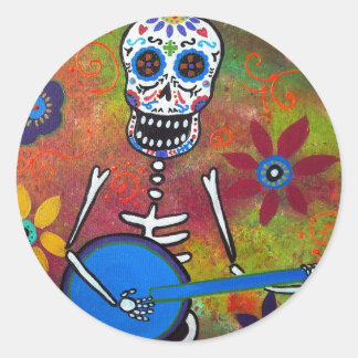 DIA DE LOS MUERTOS CLASSIC ROUND STICKER