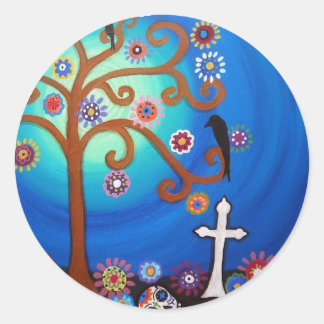 DIA DE LOS MUERTOS CLASSIC ROUND STICKER