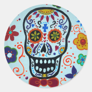 DIA DE LOS MUERTOS CLASSIC ROUND STICKER
