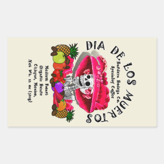 Dia De Los Muertos  Coffee (Special Request) Rectangular Sticker