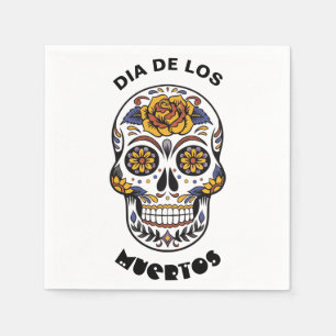 Dia de los Muertos Colorful Skull Halloween Napkins