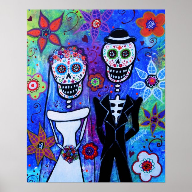 DIA DE LOS MUERTOS COUPLE WEDDING POSTER (Front)