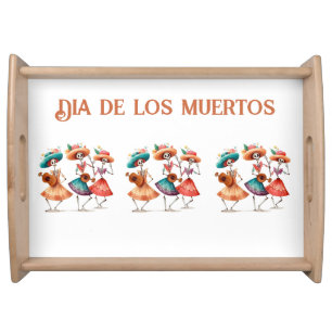 Dia de los Muertos Dancing Calavera Trio Serving Tray