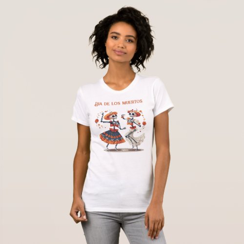 Dia de los Muertos dancing skeletons customizable T_Shirt