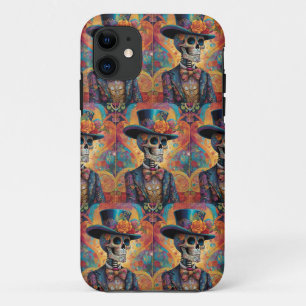 Dia de los Muertos Dapper Skeleton iPhone 11 Case