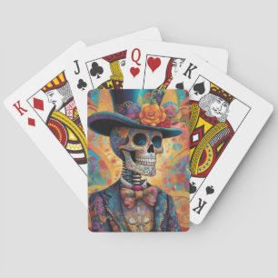 Dia de los Muertos Dapper Skeleton Poker Cards