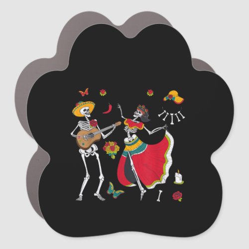 Dia De los Muertos Day Dead 2020 Skull Dancing Car Magnet