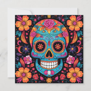 Dia de los Muertos (Day of the Dead) Black Invitation