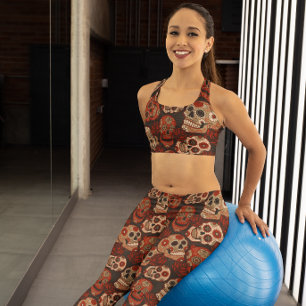 Dia de los Muertos Day of the Dead Dark Leggings