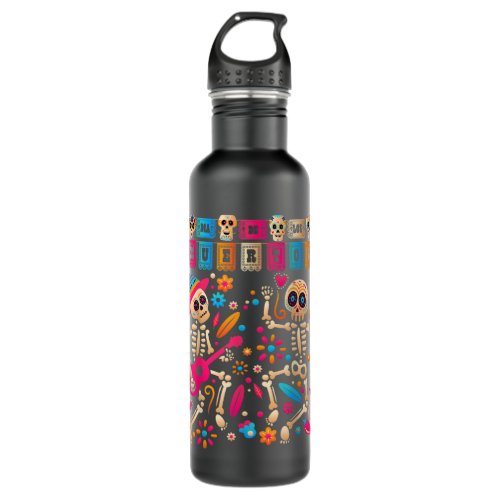 Dia De los Muertos Day of the Dead Mexican Skeleto Stainless Steel Water Bottle