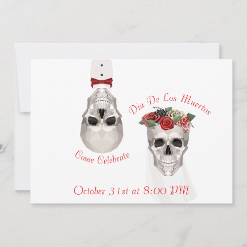 Dia De Los Muertos Day of The Dead Party 5x7 Invitation