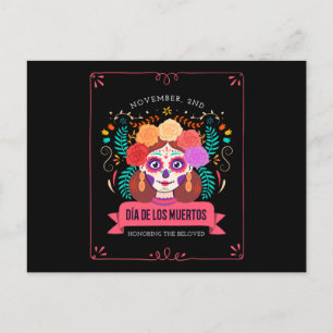 Dia de los muertos day of the dead postcard