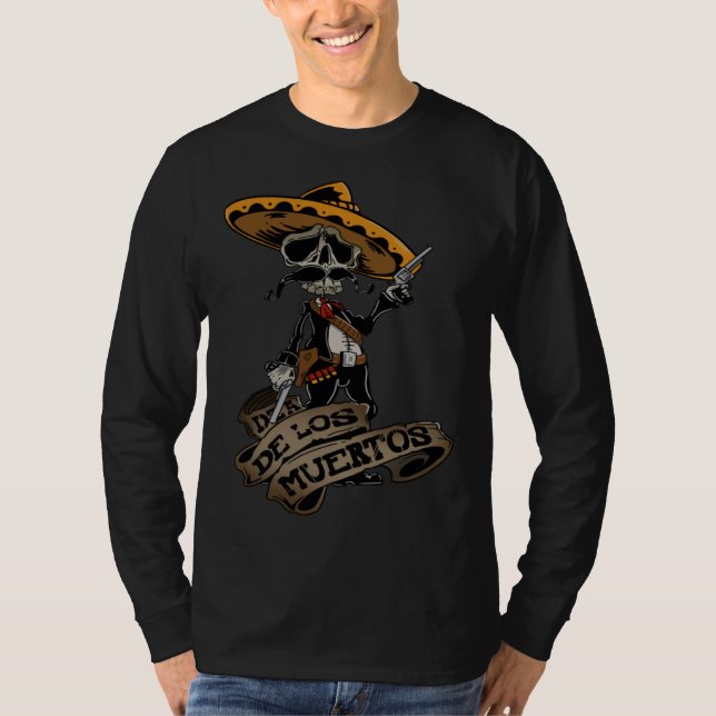 Dia De Los Muertos Day of the Dead Skeleton T-Shirt (Front)