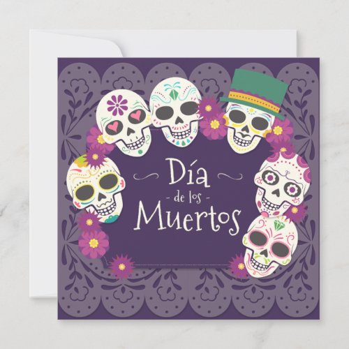 Dia de los Muertos Day of the Dead skull masks Card