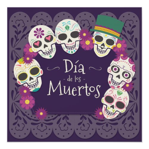 Dia de los Muertos Day of the Dead skull masks Poster