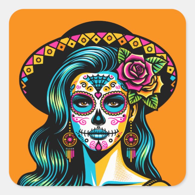 Día de los Muertos Day of the Dead Stickers (Front)