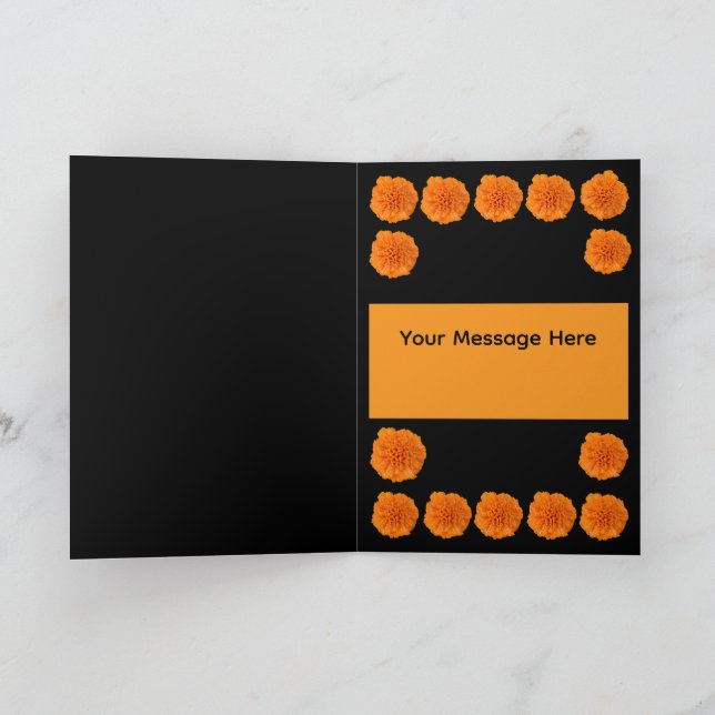 Dia de Los Muertos Day of the Dead Stitchery Skull Card (Inside)