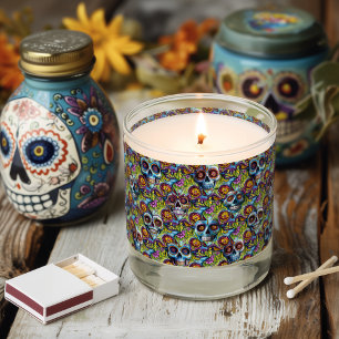  Día de los Muertos, Day of the Dead Sugar Skull Scented Candle