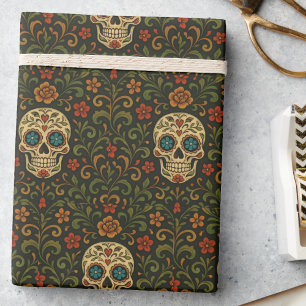 Dia de los Muertos Day of the Dead Sugar Skull Wrapping Paper