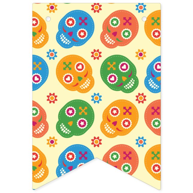 Dia De Los Muertos. Day of the Dead. Sugar Skulls. Bunting Flags (First Flag)