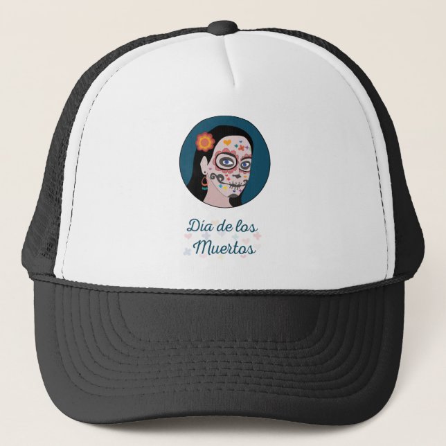 Día de Los Muertos Day of the Dead Trucker Hat (Front)