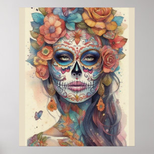 Dia de los Muertos Elegance: Sugar Skull Makeup Poster