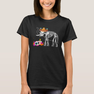 Dia de los Muertos Elephant Sugar Skull Costume T-Shirt